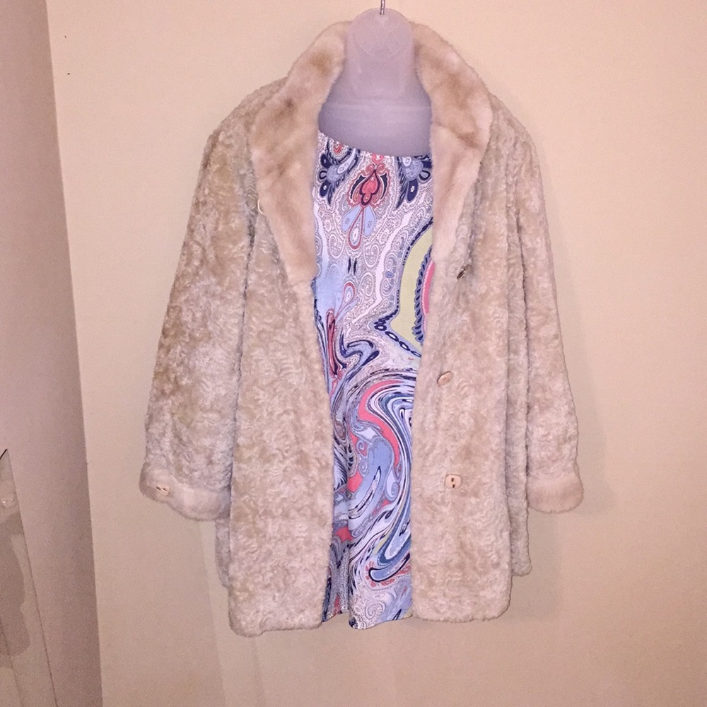 Russel Taylor faux lambs wool coat.